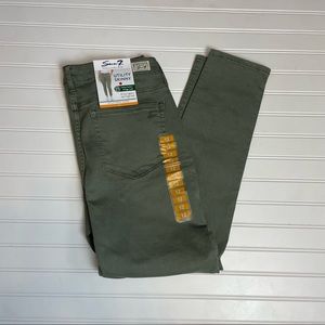 Seven7 green utility ankle skinny jeans sz 12 flawed